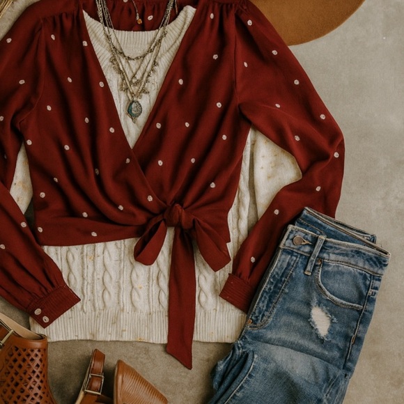 J. Crew tie waist printed long sleeve boho silk top ❤️ - Picture 2 of 9